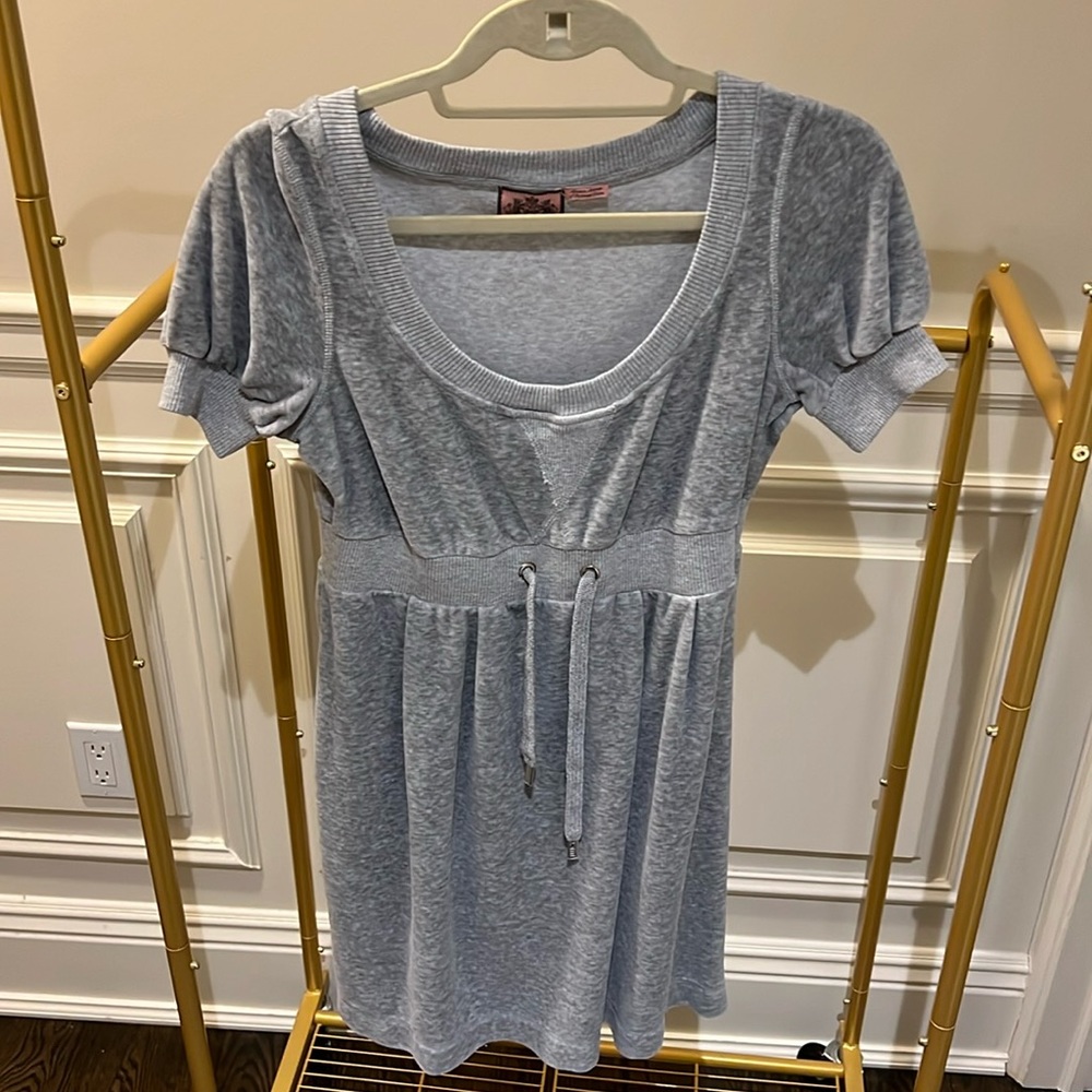 Grey Velvet Sweater Dress